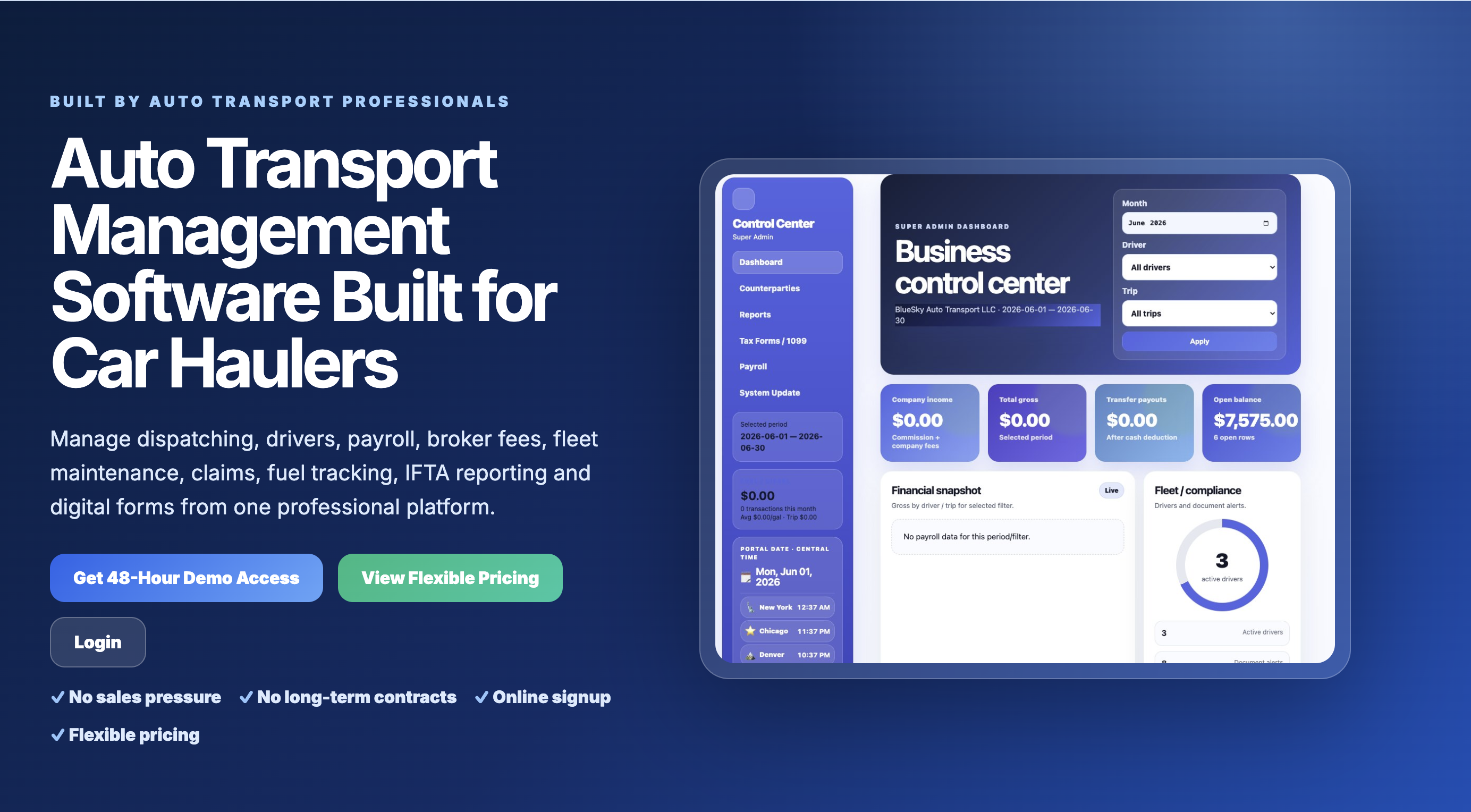 Driver Portal interface