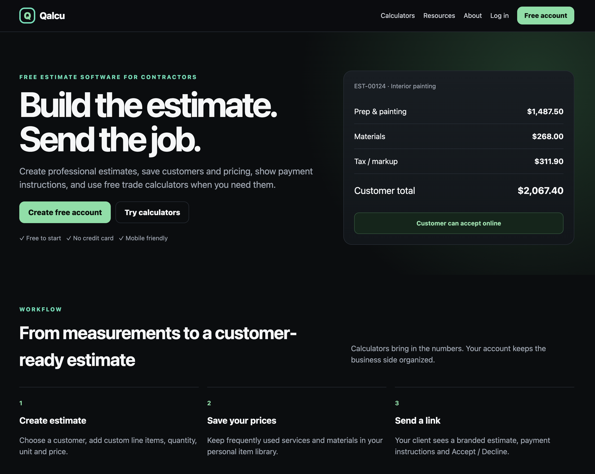 Qalcu interface